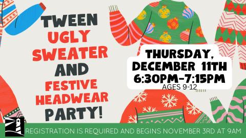 Tween Ugly Sweater and Festive Headwear Party