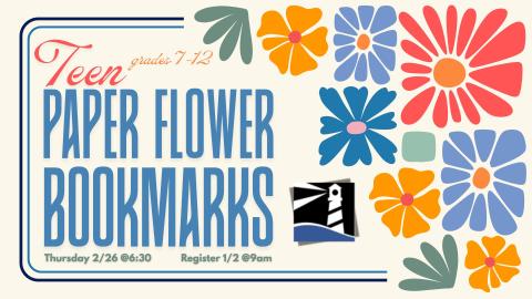 Teen Paper Flower Bookmarks